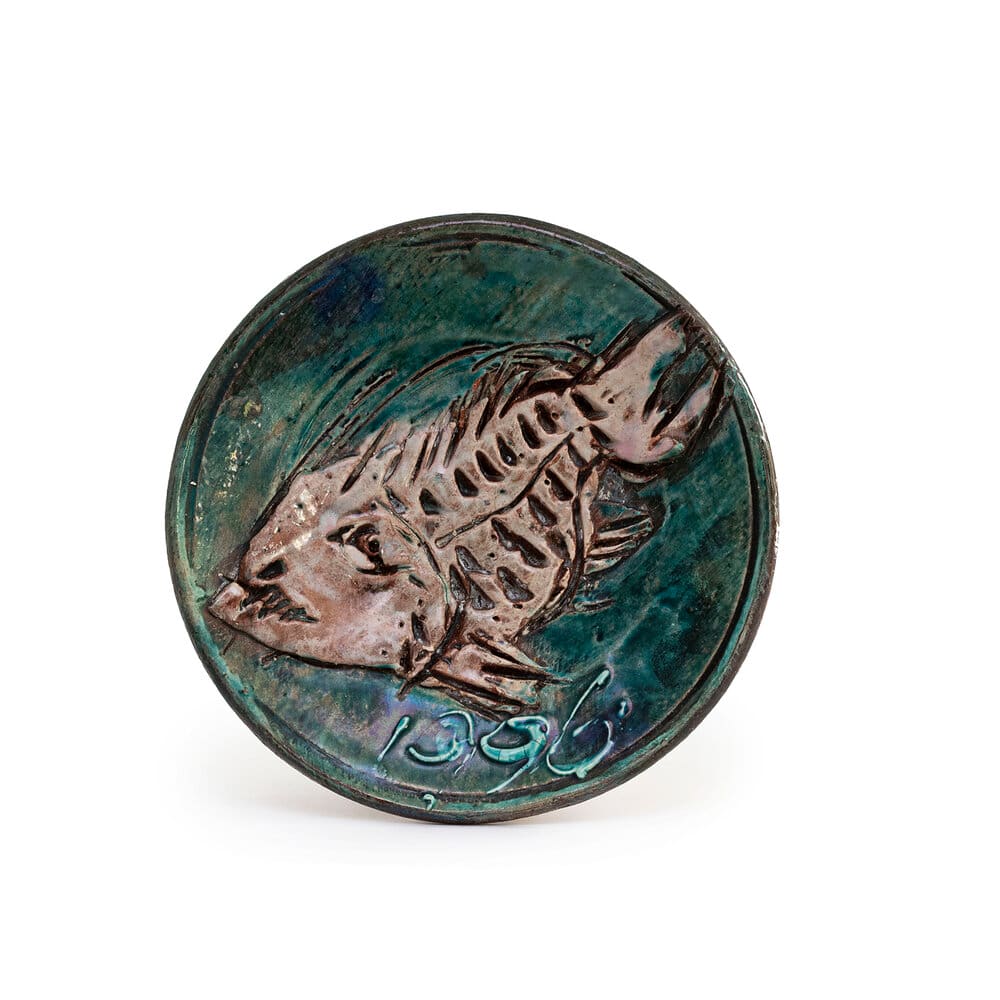 Fish Plate with 1996 Decoration by Ron Meyers 