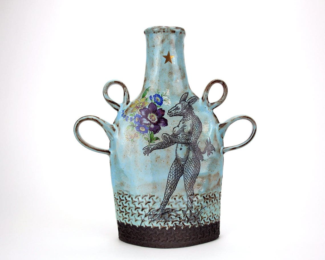 Blue Vase with Demon Lady by Clara Lanyi 