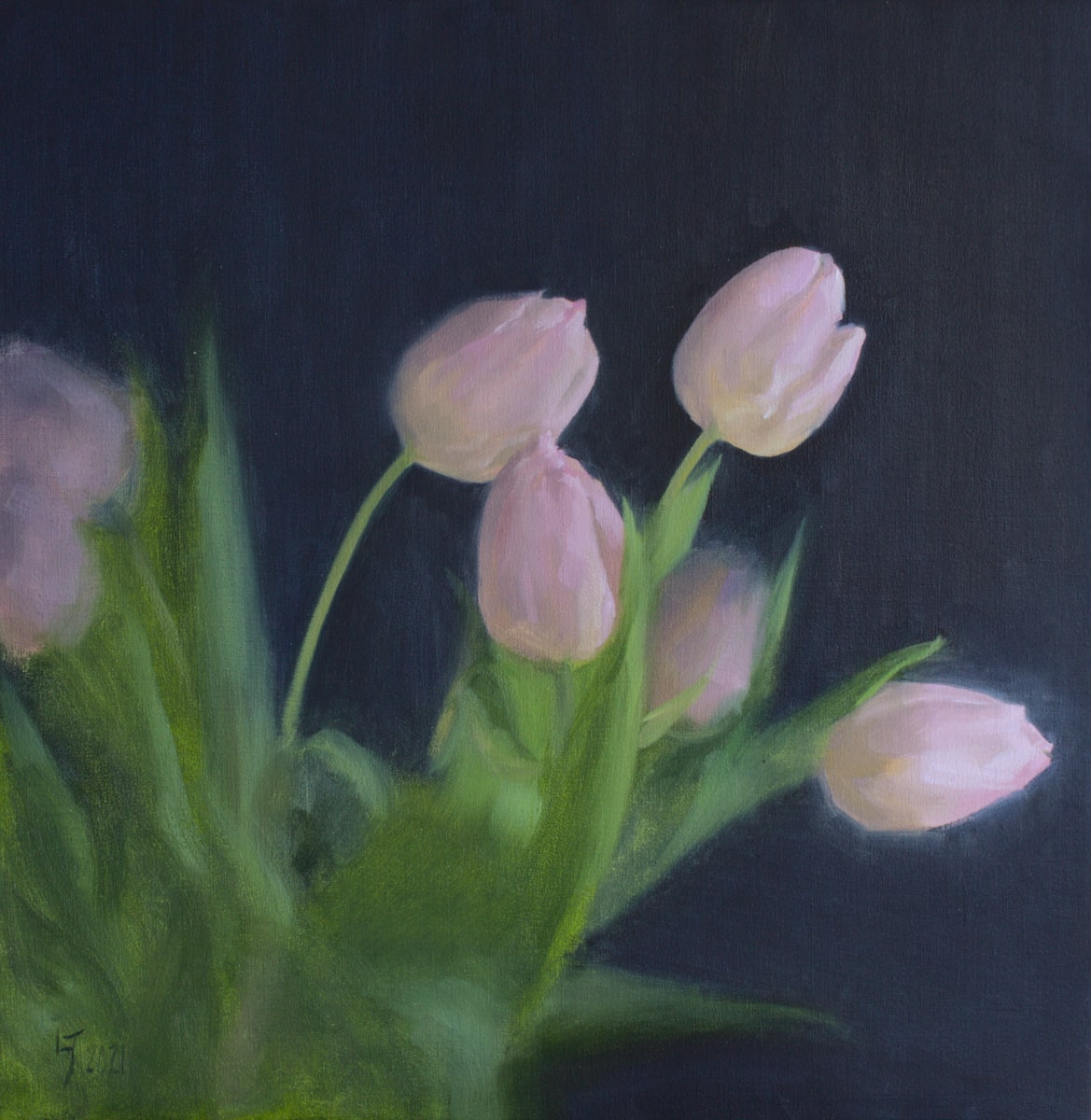 Tulips by Linda Jen Art 