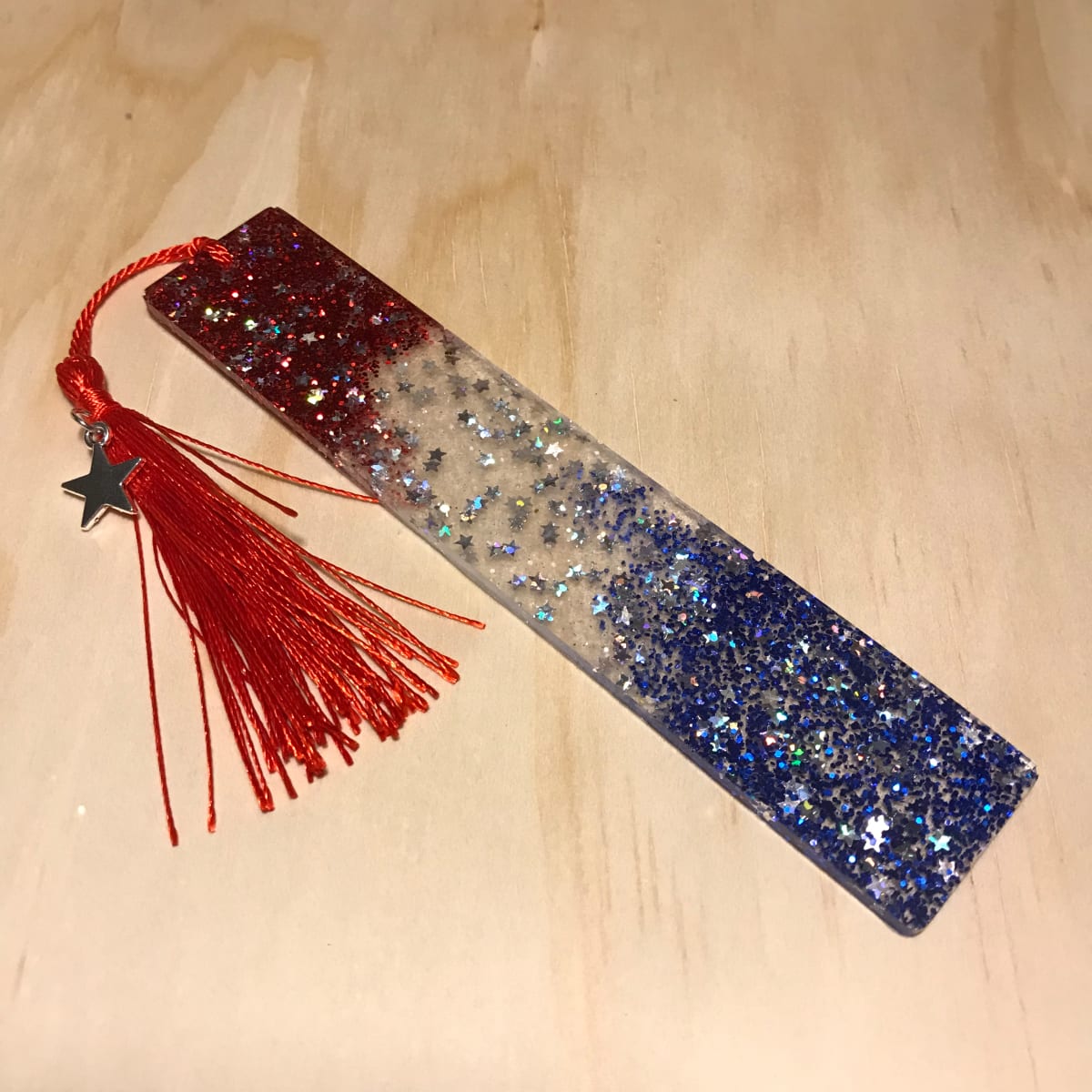 Red, White, and Blue Bookmark with Star Charm 