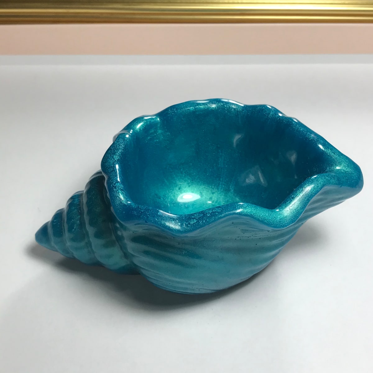 Ocean Blue Shell Trinket Bowl 