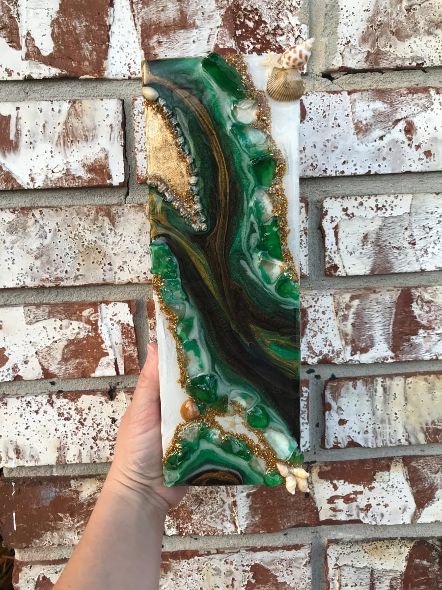 Coastal Geode Collection - Green and Gold by Colorvine by Kelsey 