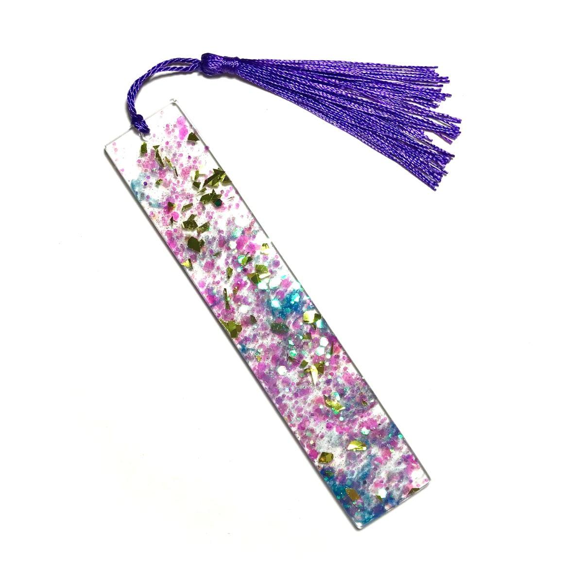 Purple and Gold Glitter Bookmark 