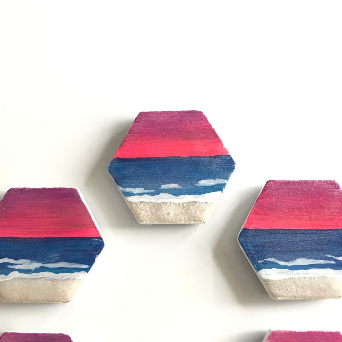 Mini Hexagon Coastal Magnets by Colorvine by Kelsey 