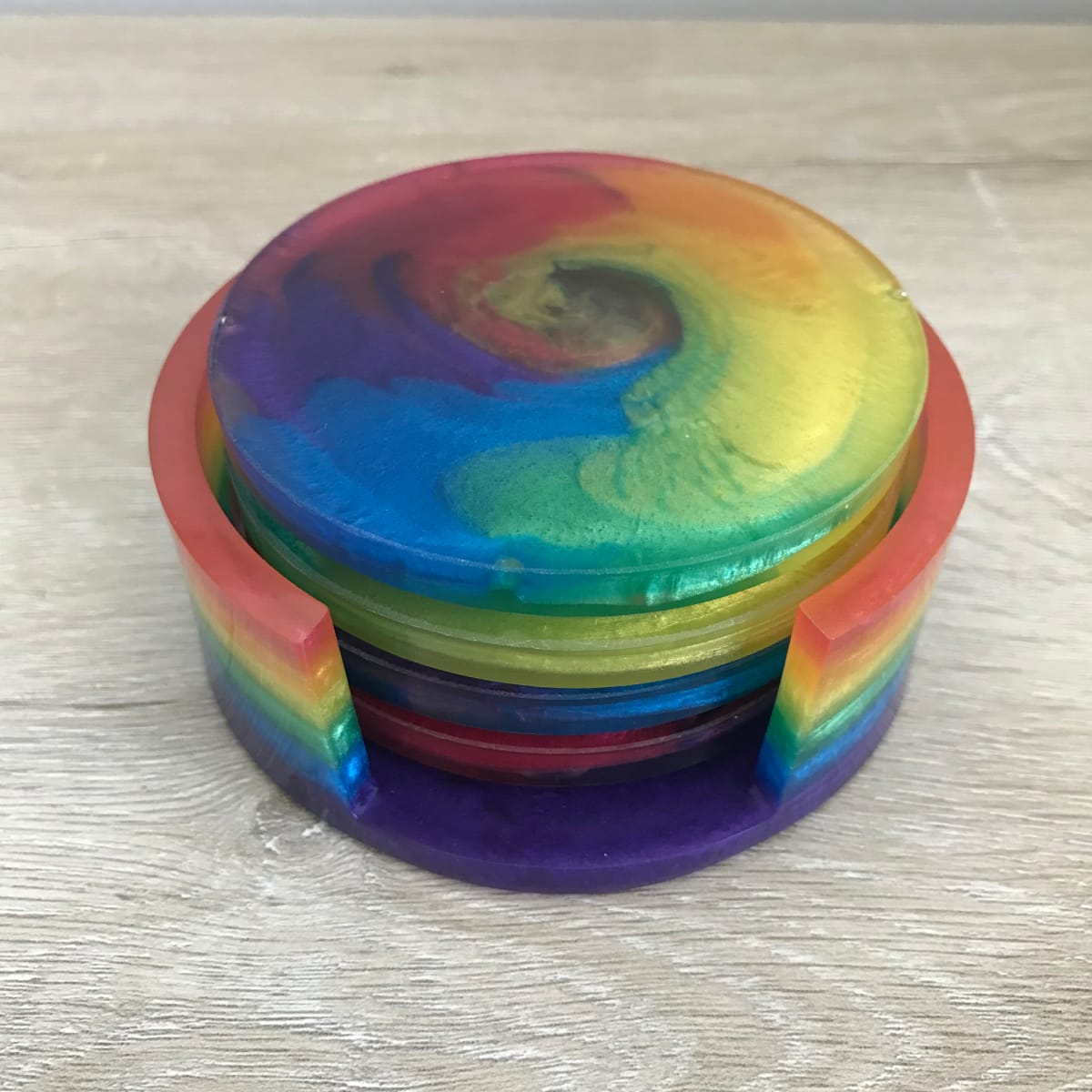 Rainbow Coaster Set - Round by Colorvine by Kelsey 