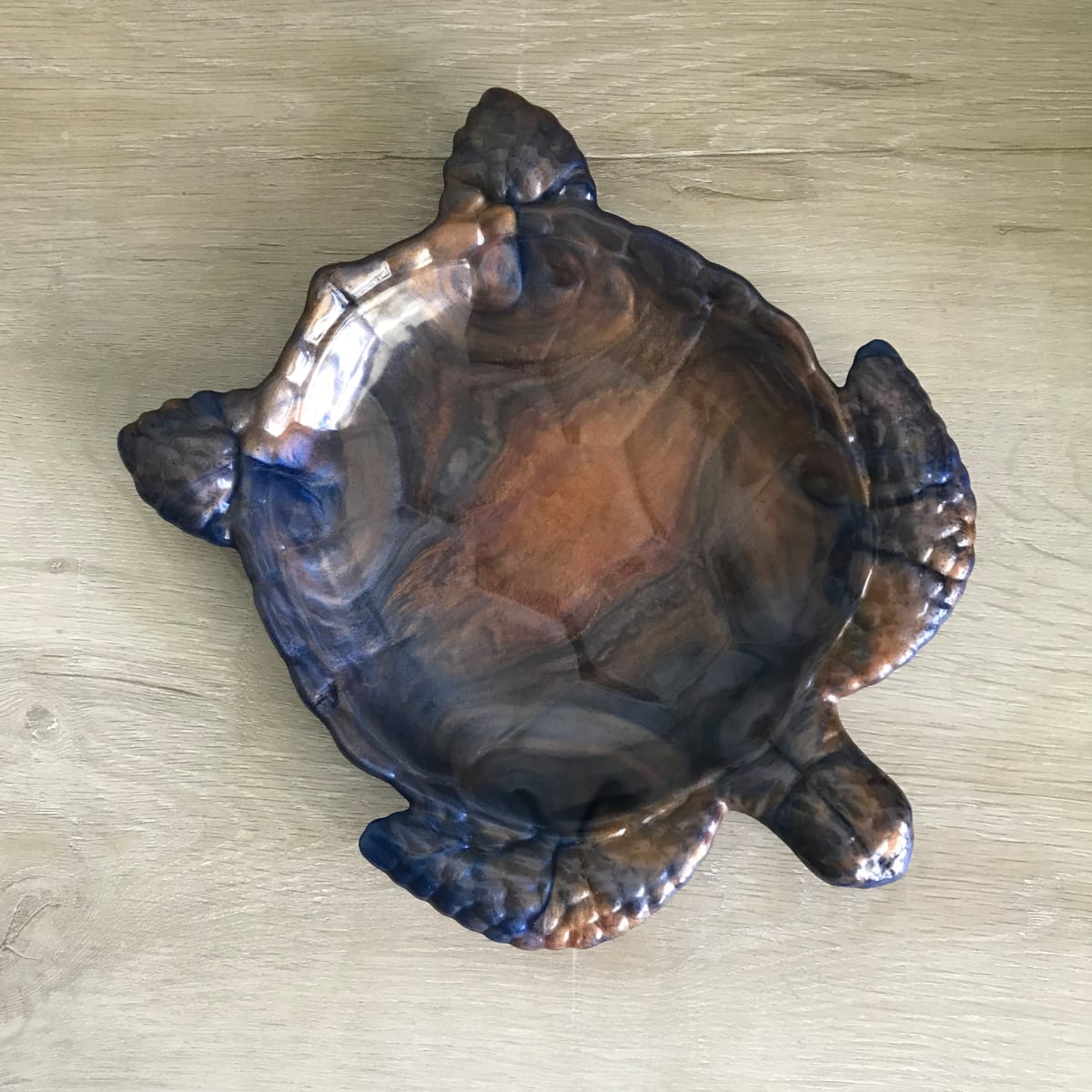 Large Turtle Dish - Copper and Midnight Blue 