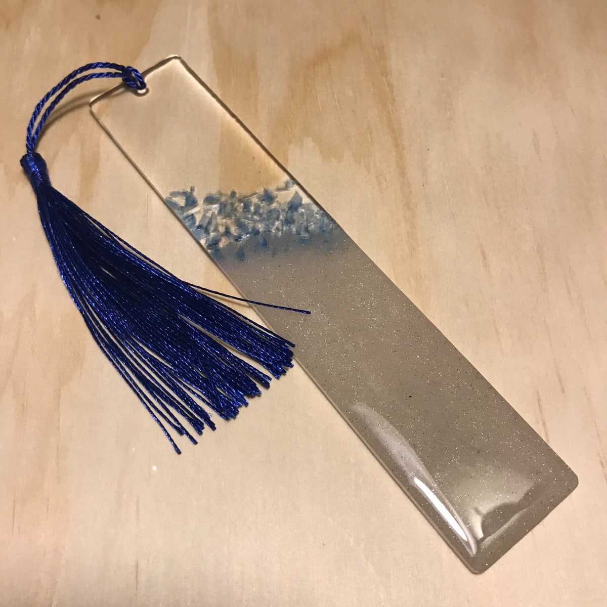 Blue Seaglass and Sand Bookmark 