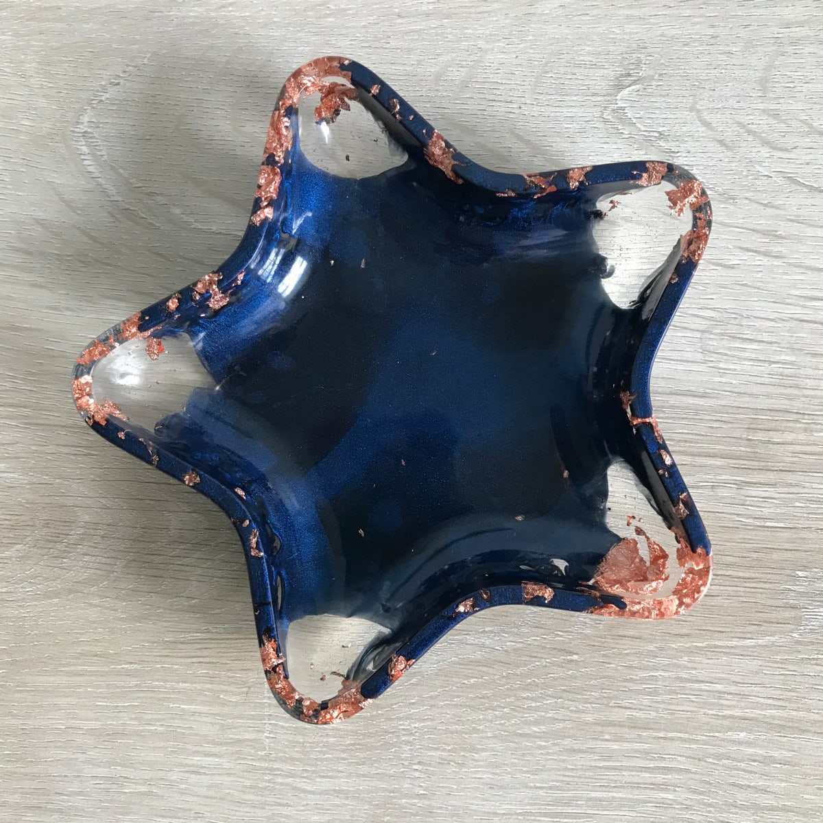 Midnight and Copper Leaf Star Tray 