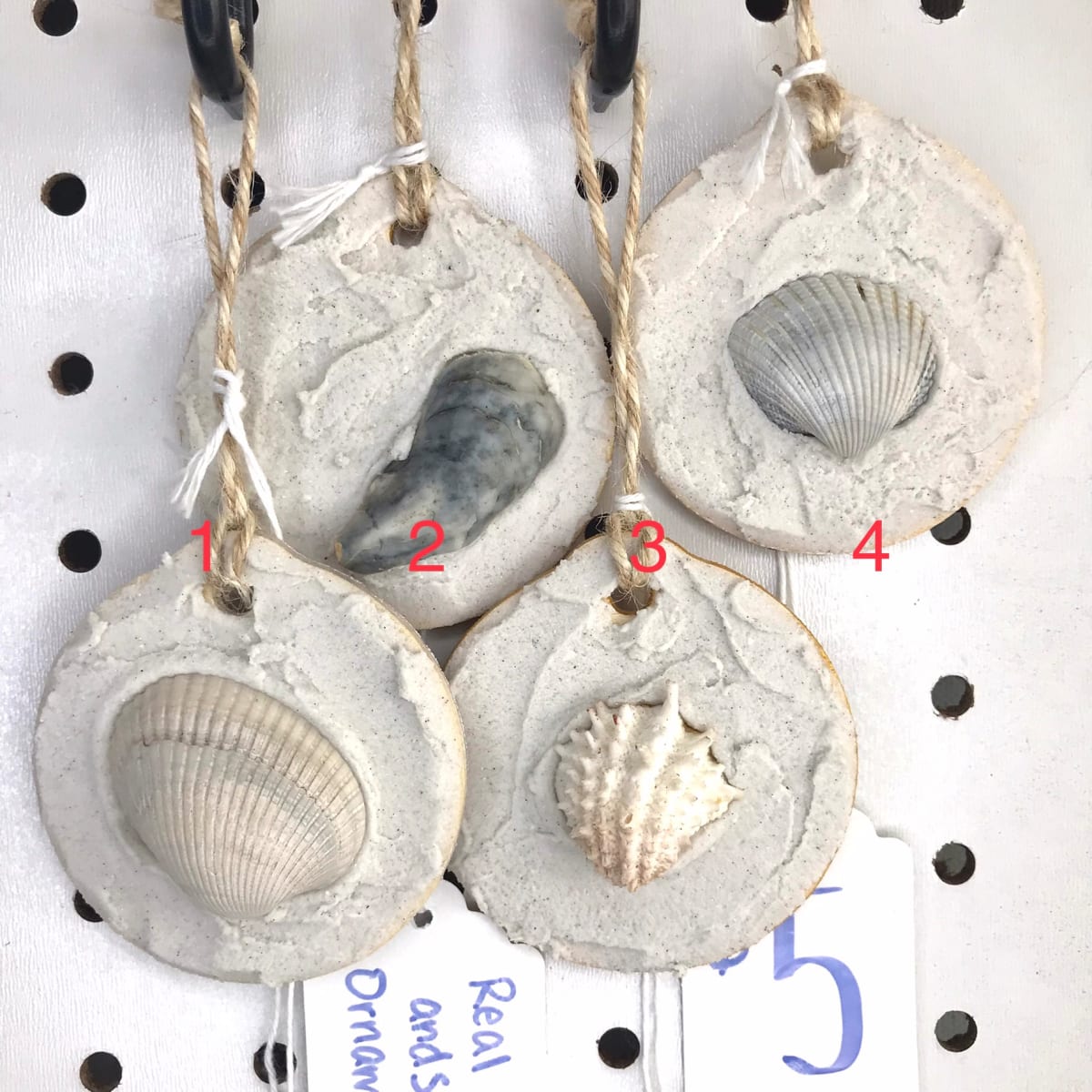 Real Sand and Shell Ornaments by Colorvine by Kelsey  Image: white sand 
