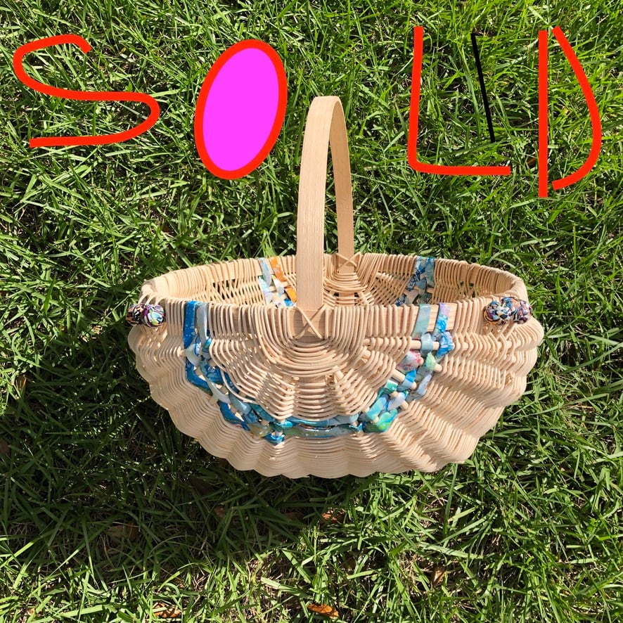 Basket with art beads 