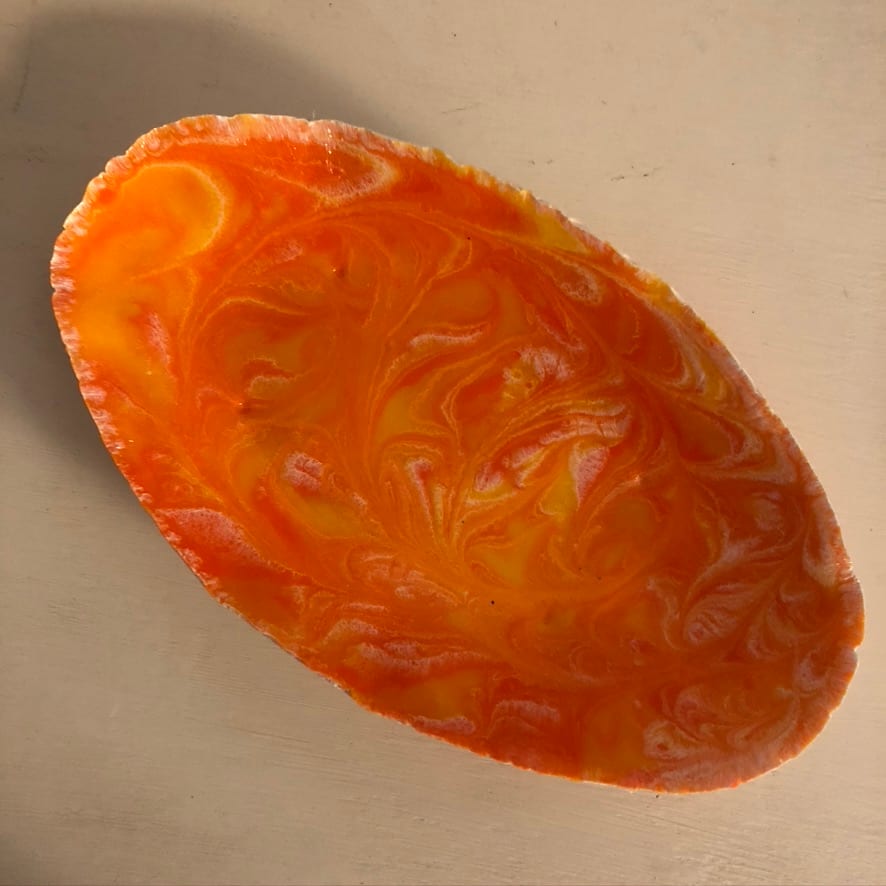 Resin Dish orange/yellow by Christine Keyworth 
