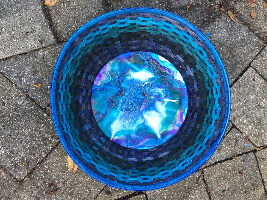 Blue Woven Bowl 16inch by Christine Keyworth 