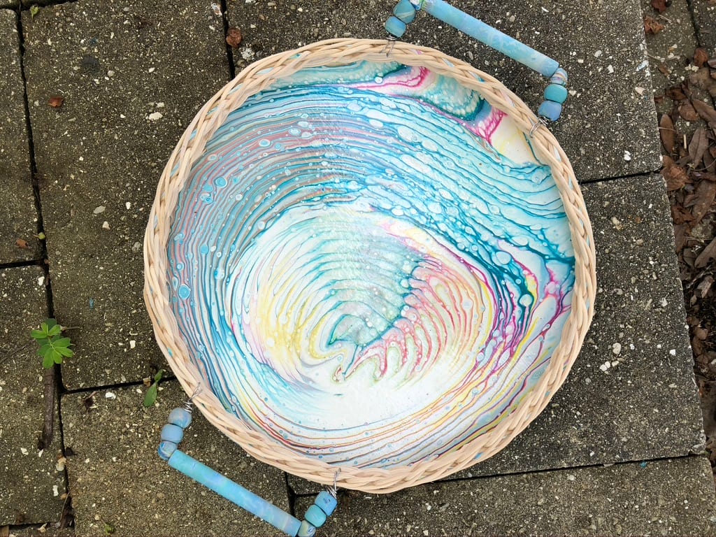 Serving Tray bead handle by Christine Keyworth 