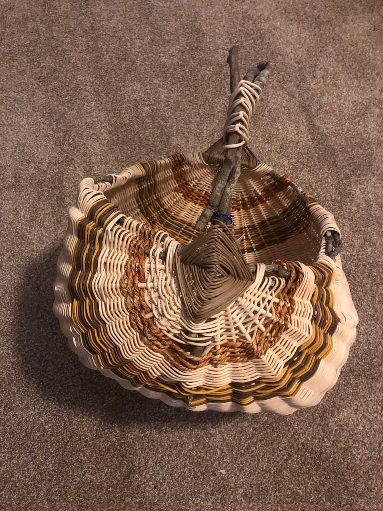 Basket with Grapevine handle by Christine Keyworth 
