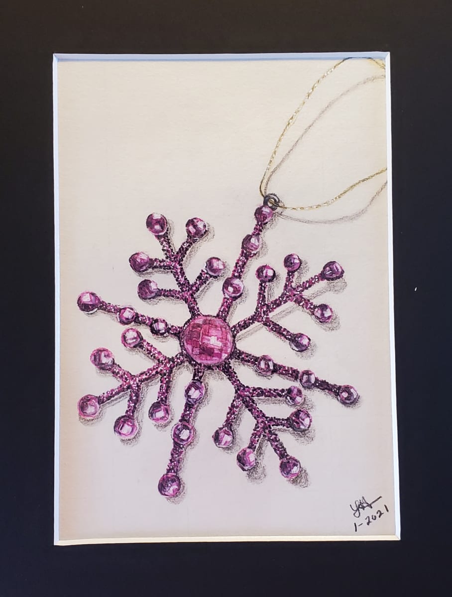 Pink Snowflake Ornament, Image 1.