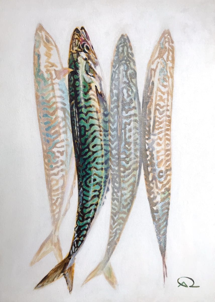 Four mackerels of which one by Antoine Renault, Image 1.