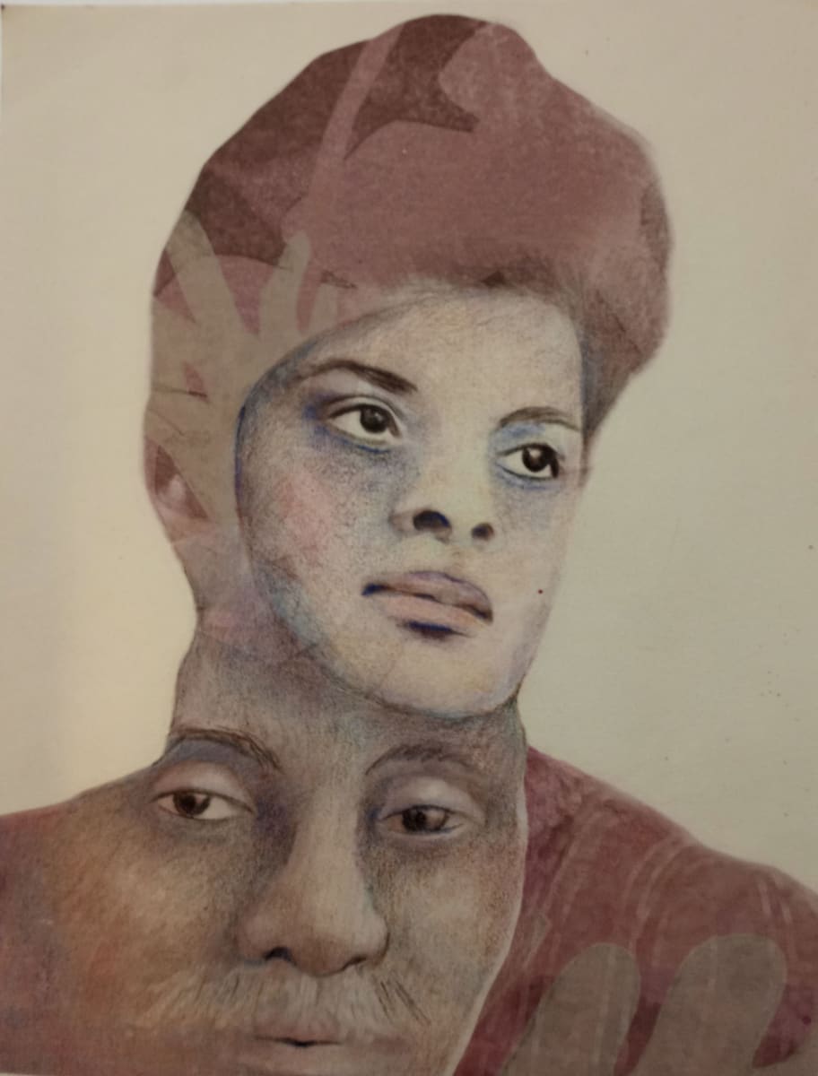Ida B Wells by robin holder  Image:  This is one of the rare portraits I have created depicting an historic figure. This is Ida B Wells and her husband.   Portraits document, interpret, express and validate the human existence. 