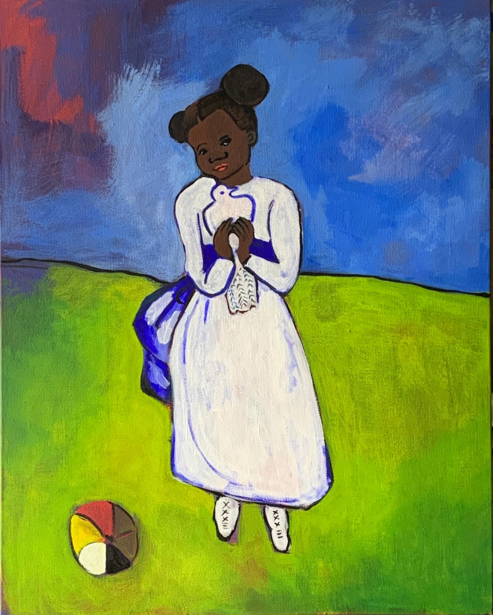 Black Girl with Dove by Cheryl Handy, Image 1.