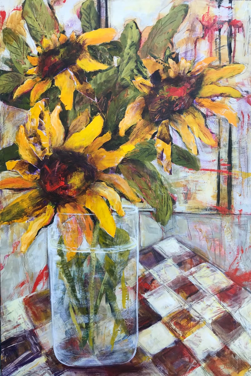 Sunflowers With Lunch by Nadine Johnson 