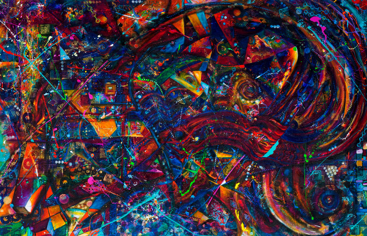 Abstract DropCloth Vortex I by Frenchy, Image 1.