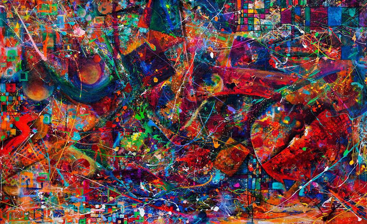 Abstract DropCloth Vortex II by Frenchy, Image 1.
