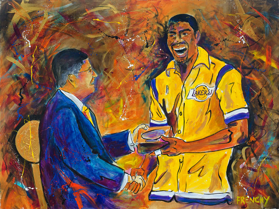 Magic Johnson & David Stern by Frenchy, Image 2.