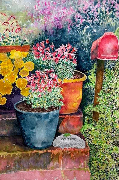 Front Door Stoop by Diane Rudzinski 