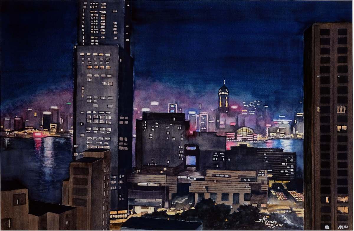 Hong Kong Night View by Susan Moses 
