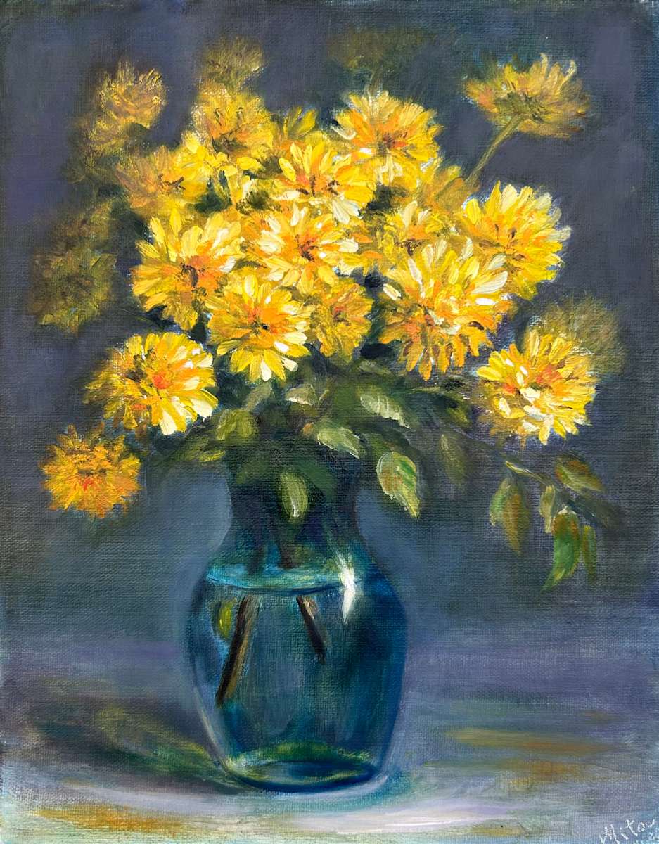 Bouquet of Mums by Maria Elena Lazarte 