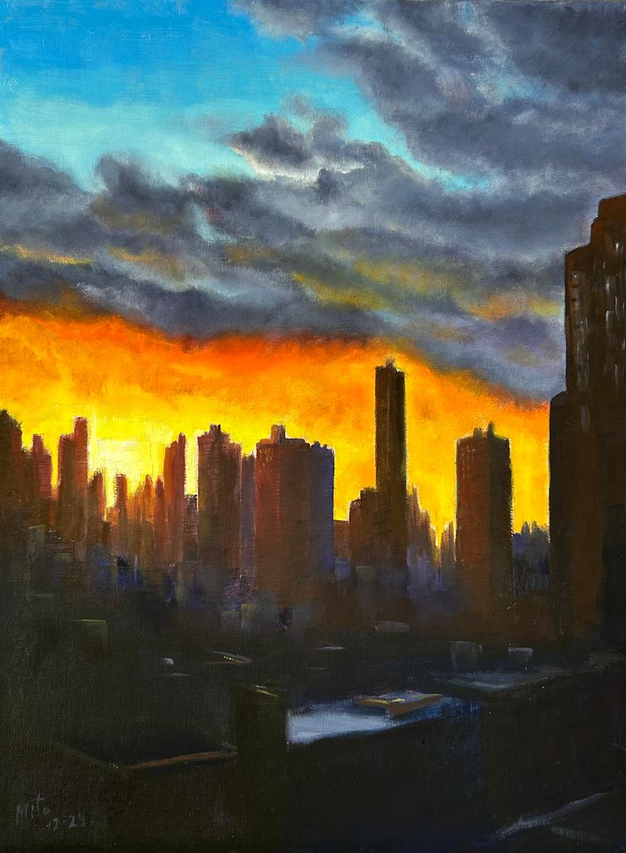 Sunset in the City by Maria Elena Lazarte 