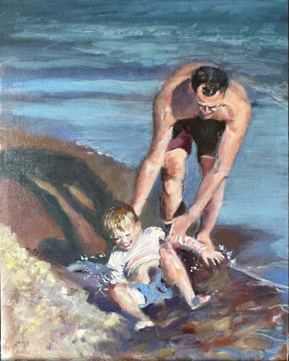 Playing by the Ocean by Sharon Reinckens 