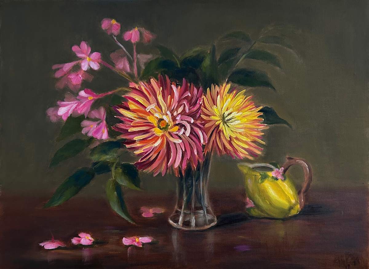 Last Flowers in my Garden Before Winter by Maria Elena Lazarte 