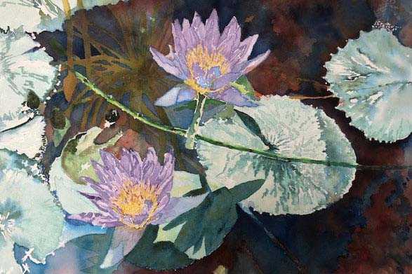 Water Lily II Blue by Diane Rudzinski 