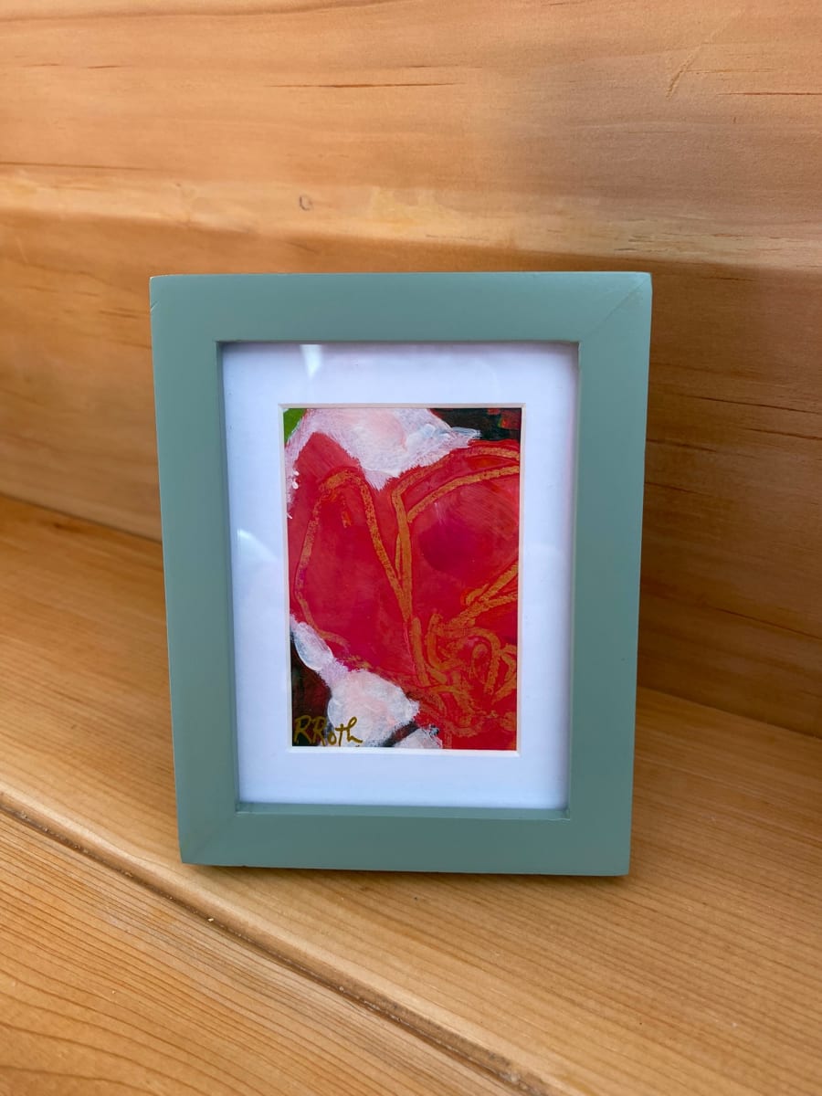 Floral study-green frame by Raquel Roth 