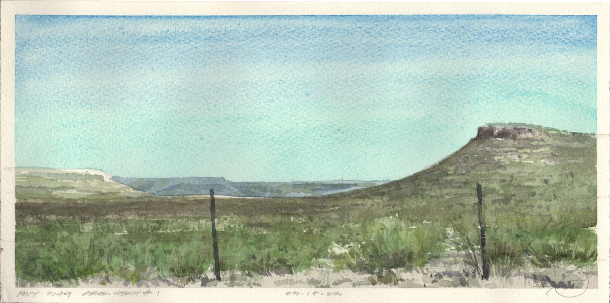 Hwy 349 Color Study by Baron Wilson  Image: View from Highway 349 South in Pecos County near Iraan, Texas