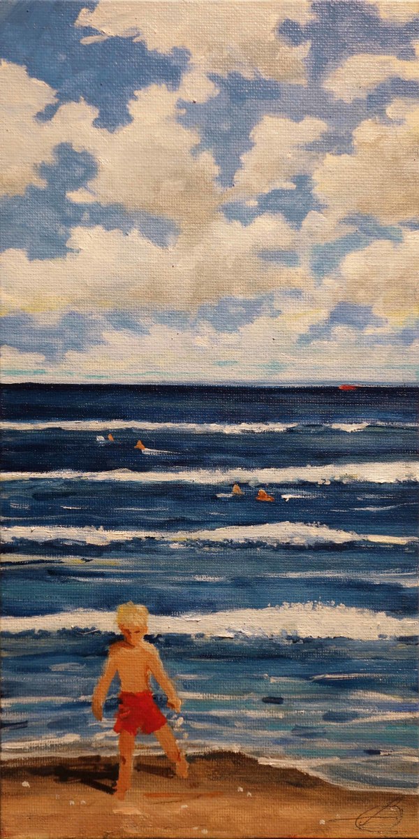 Playing Near The Surf by Baron Wilson 