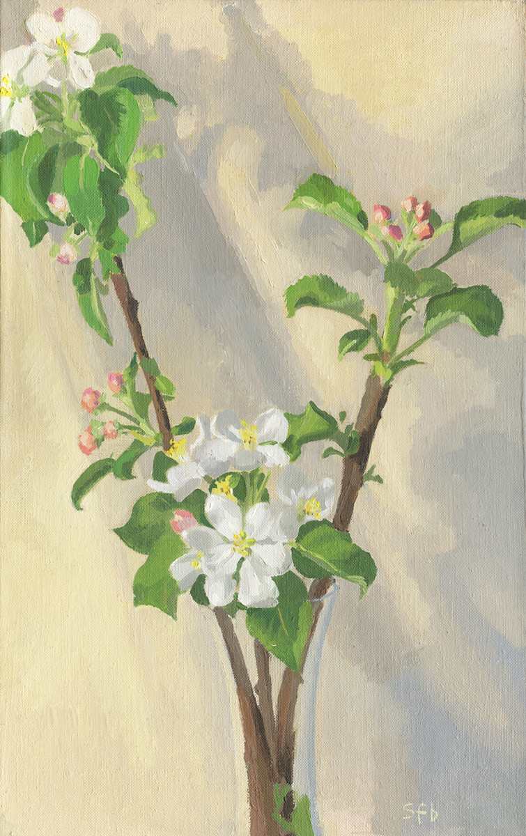 Apple Blossoms in a Vase by Sarah F. Burns, Image 1.