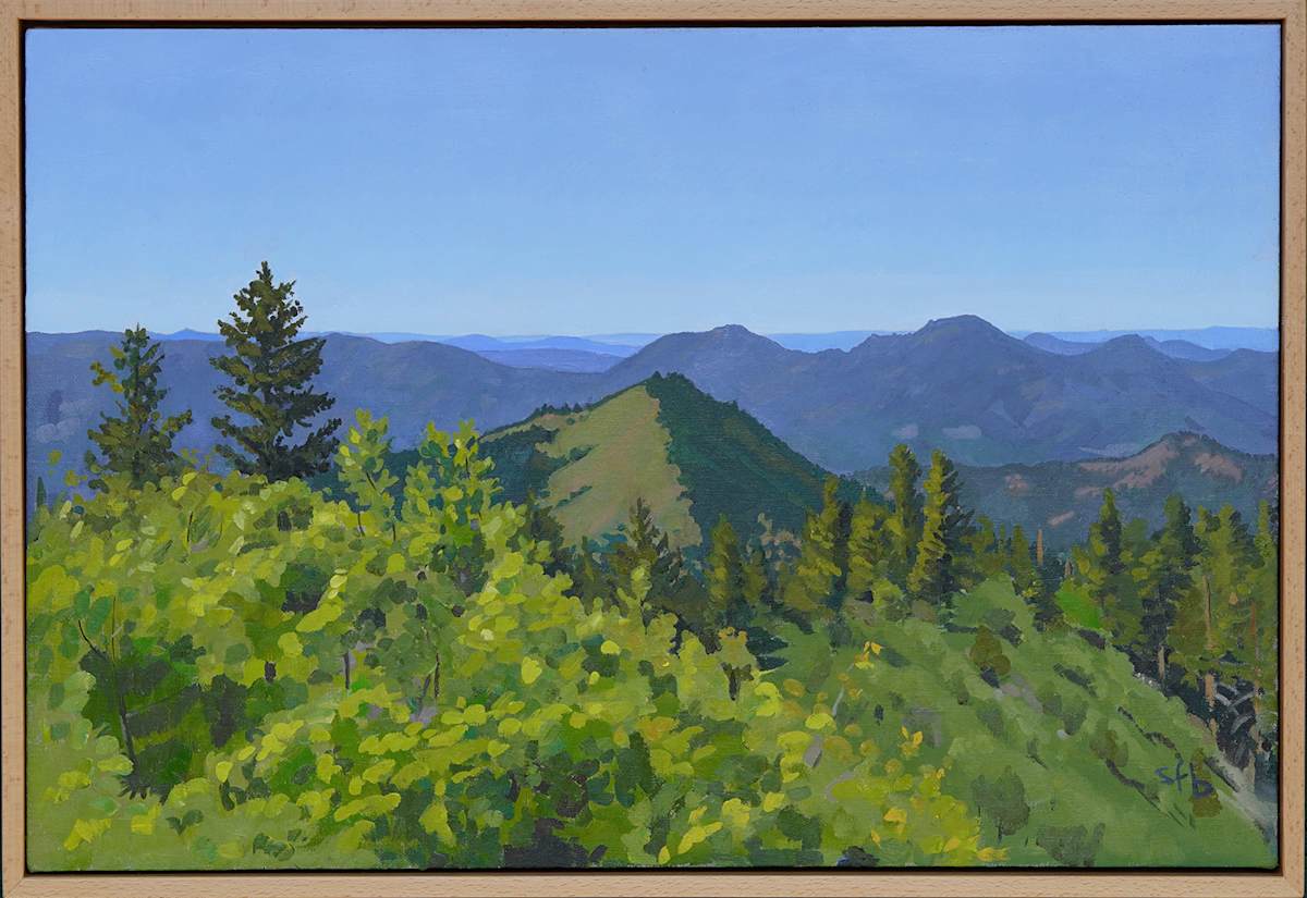 Mount Baldy and  Siskiyou Peaks from Acorn Woman Lookout by Sarah F. Burns 