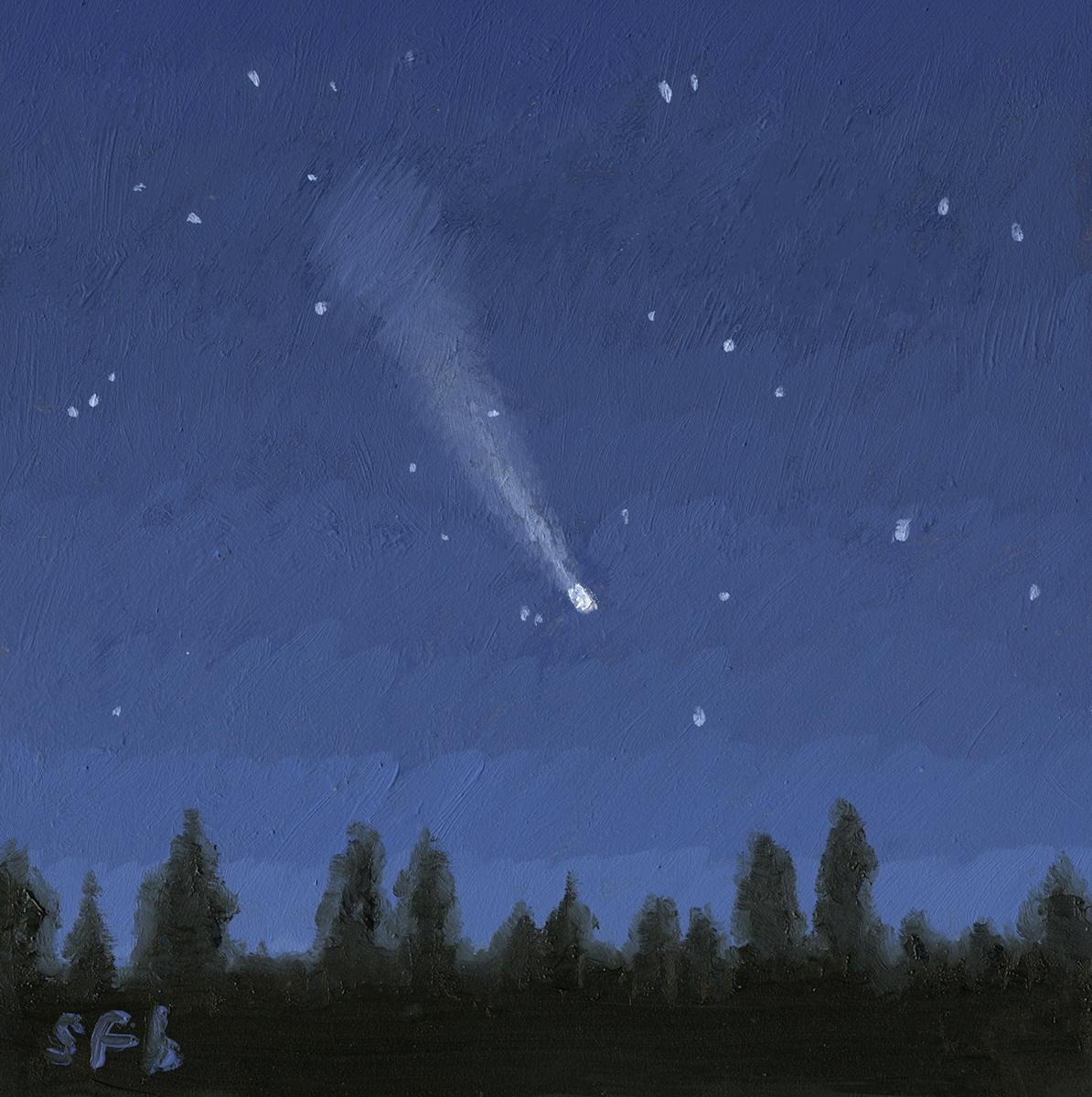 Tsuchinshan Comet Sketch by Sarah F. Burns 
