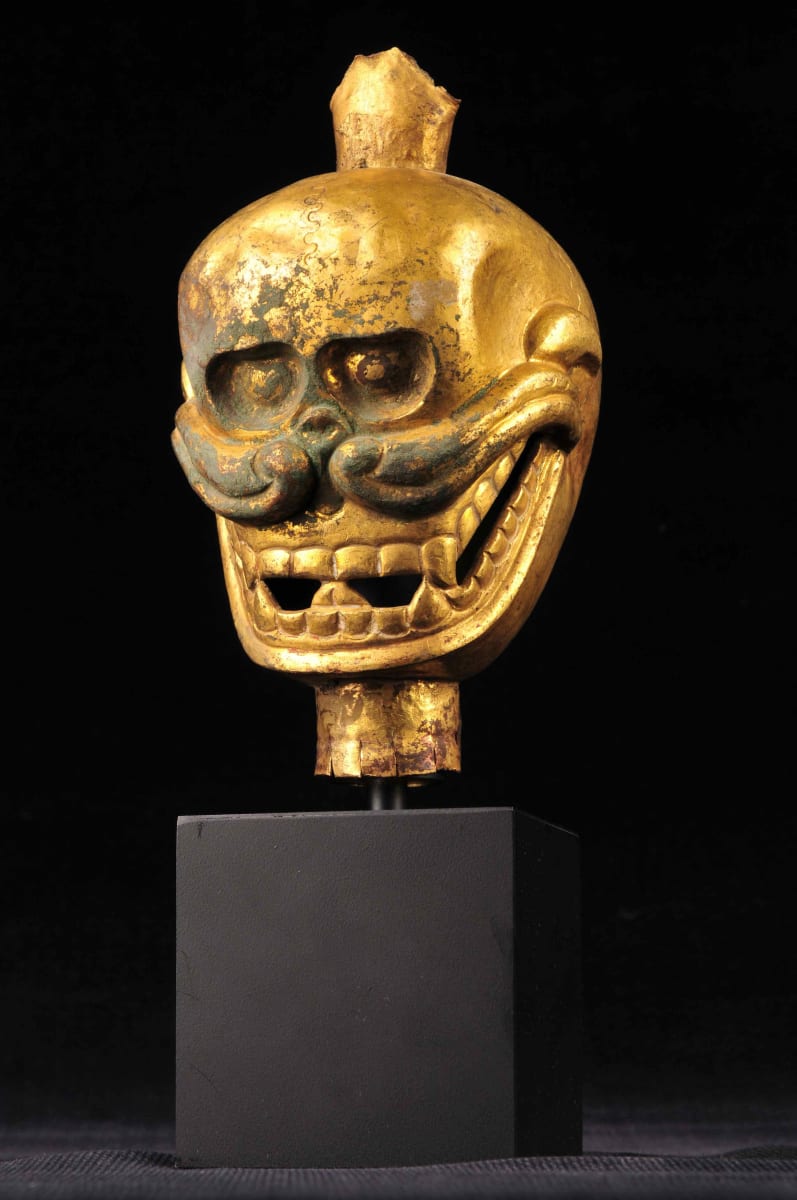Copper Enameled Tibetan Skull (1) by Unknown 