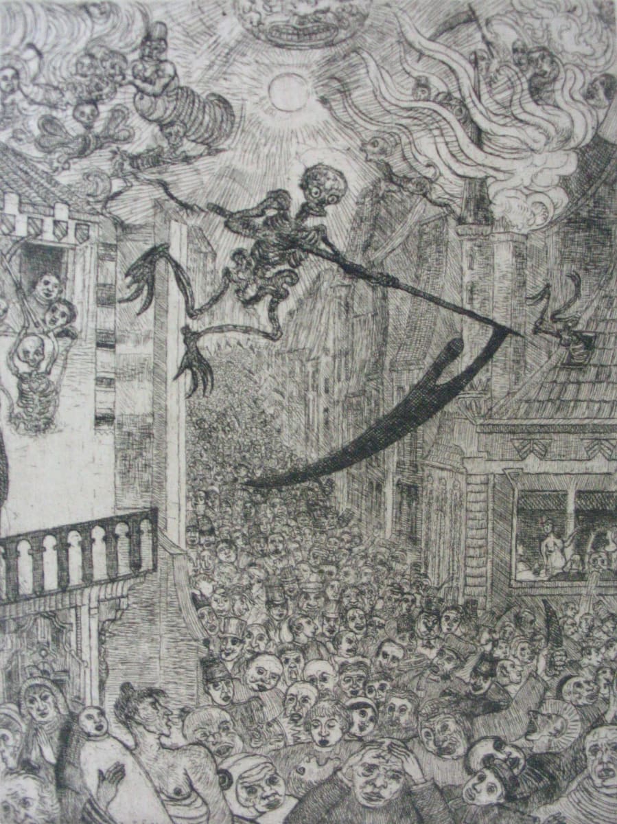 La Mort poursuivant le troupeau des humains (Death chasing the flock of mortals) by James Ensor 