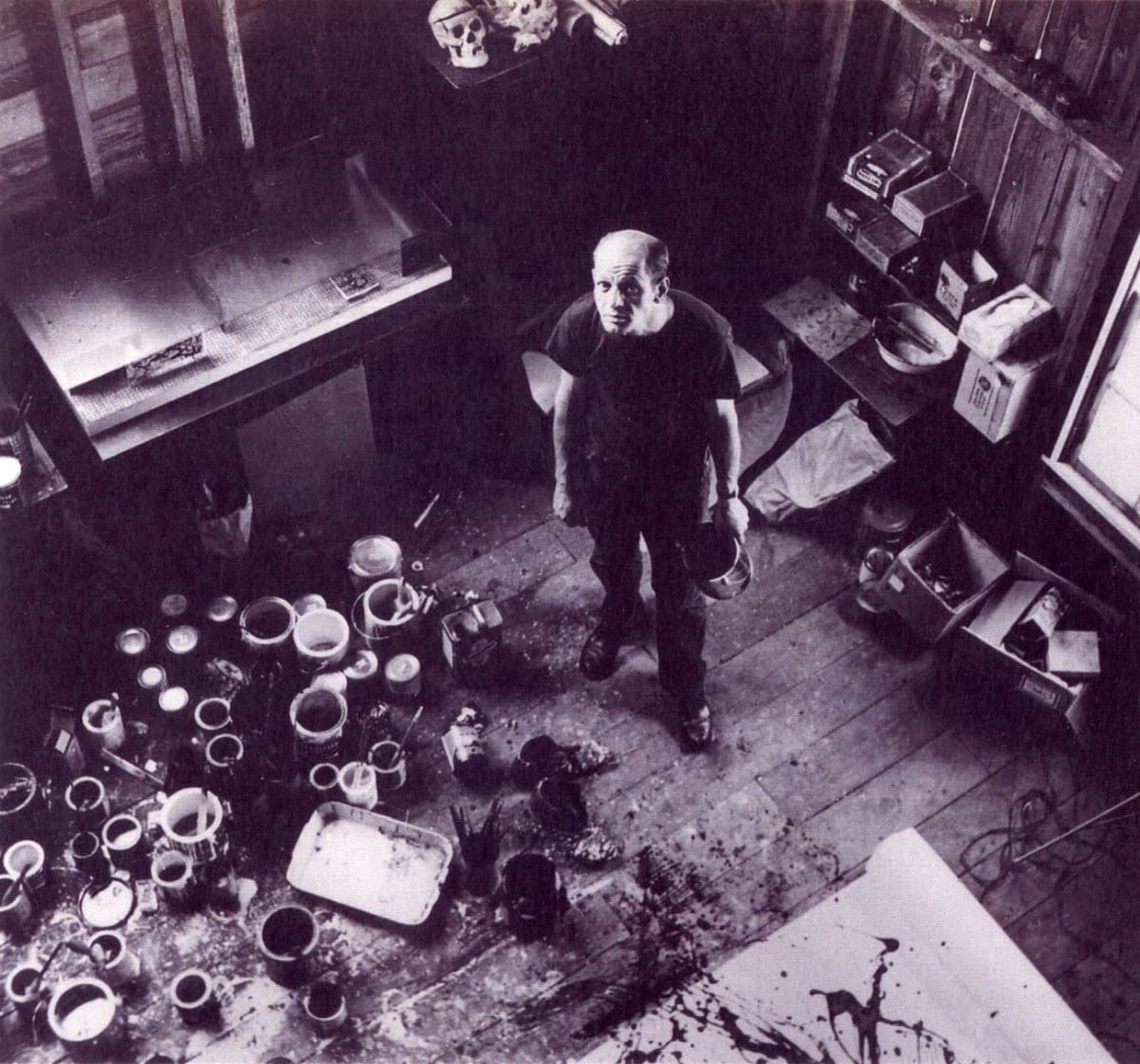 Jackson Pollock (with skull) by Rudy Burckhardt 