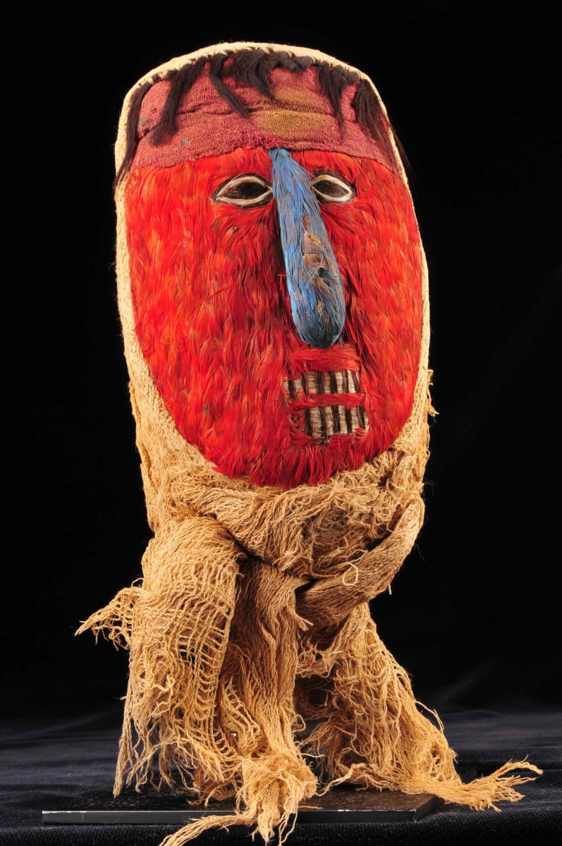 Peruvian Huari Feather False Mummy Head by Unknown 
