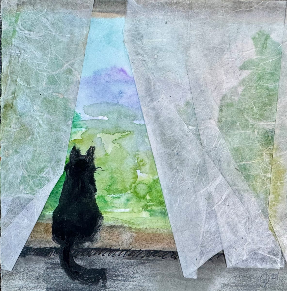 Cat Enjoying the View #2 by David Diethelm 