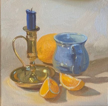 Still Life with Candlestick by Claudia Morgan, Image 1.