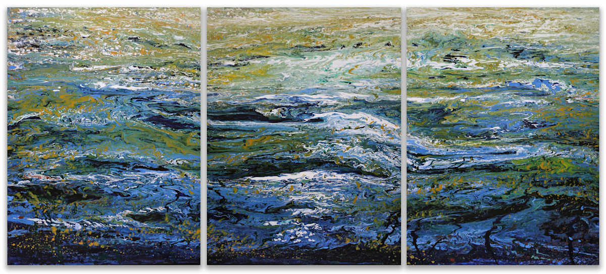 River Run, 3,2,1 by elva hook  Image: River Run , 3 , 2 , 1 (Tryptic)