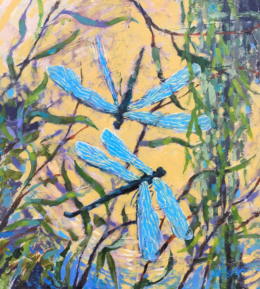 Dragonflies in the Willows by Michael Anderson 