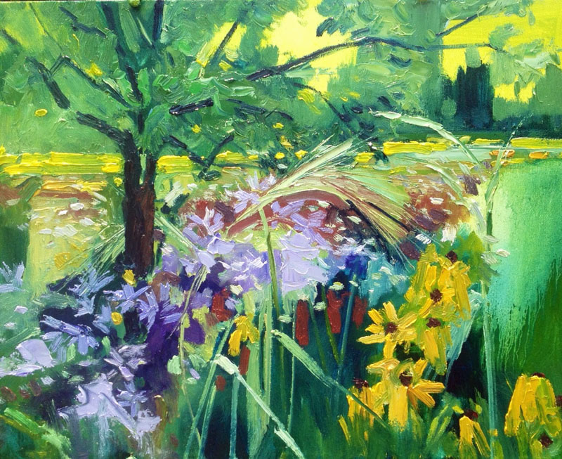 Bee Balm & Black Eyed Suzies by Michael Anderson 