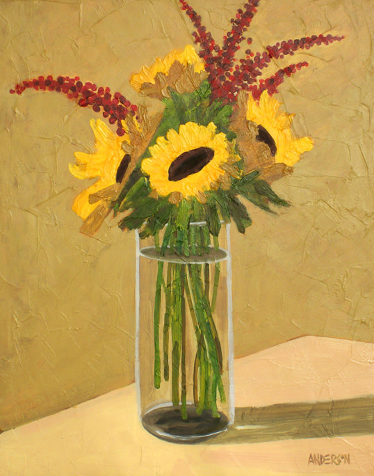 Flowers In An Office by Michael Anderson 