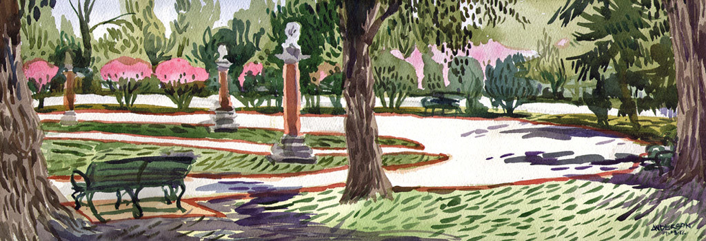 Garden Path(Composers Statues) by Michael Anderson 